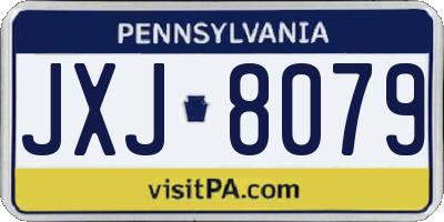 PA license plate JXJ8079