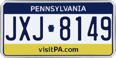 PA license plate JXJ8149