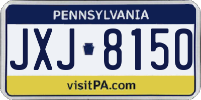 PA license plate JXJ8150