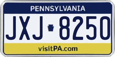 PA license plate JXJ8250