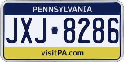 PA license plate JXJ8286