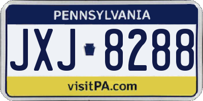 PA license plate JXJ8288