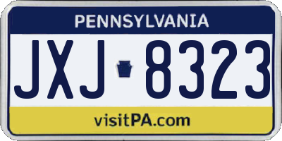 PA license plate JXJ8323