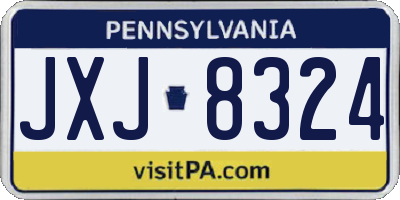 PA license plate JXJ8324