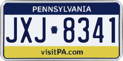 PA license plate JXJ8341