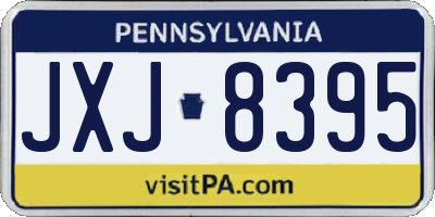 PA license plate JXJ8395