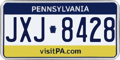 PA license plate JXJ8428