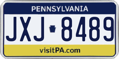 PA license plate JXJ8489