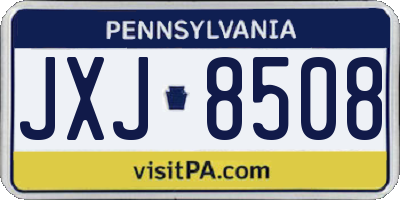 PA license plate JXJ8508
