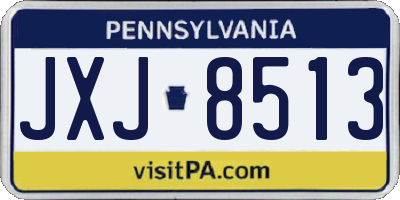 PA license plate JXJ8513