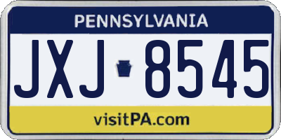 PA license plate JXJ8545