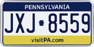 PA license plate JXJ8559