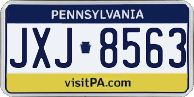 PA license plate JXJ8563