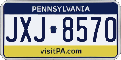 PA license plate JXJ8570