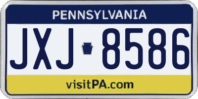 PA license plate JXJ8586