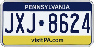 PA license plate JXJ8624