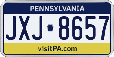 PA license plate JXJ8657