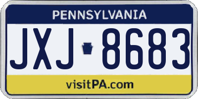 PA license plate JXJ8683