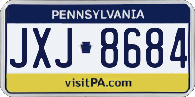 PA license plate JXJ8684