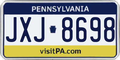 PA license plate JXJ8698
