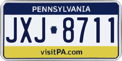 PA license plate JXJ8711