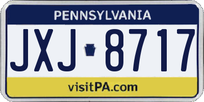 PA license plate JXJ8717