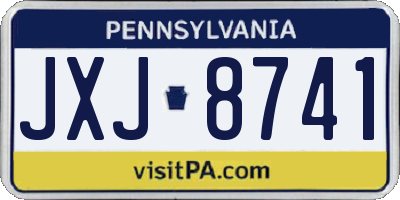 PA license plate JXJ8741