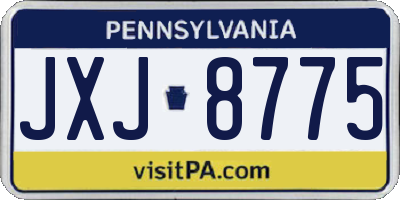 PA license plate JXJ8775