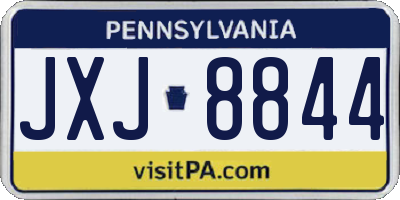 PA license plate JXJ8844