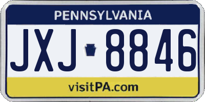 PA license plate JXJ8846
