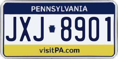 PA license plate JXJ8901