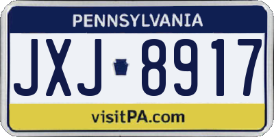 PA license plate JXJ8917
