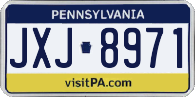 PA license plate JXJ8971