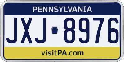 PA license plate JXJ8976