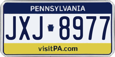 PA license plate JXJ8977