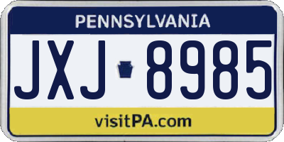 PA license plate JXJ8985