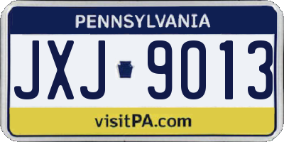 PA license plate JXJ9013
