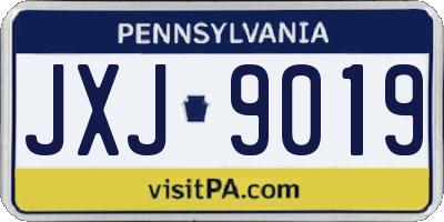 PA license plate JXJ9019