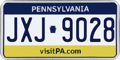 PA license plate JXJ9028