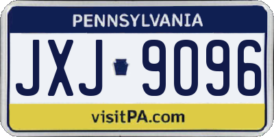 PA license plate JXJ9096