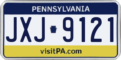 PA license plate JXJ9121