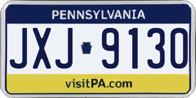 PA license plate JXJ9130