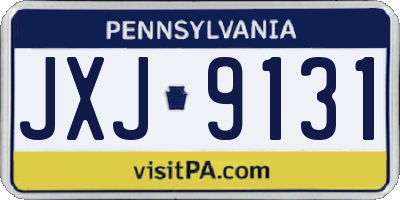 PA license plate JXJ9131