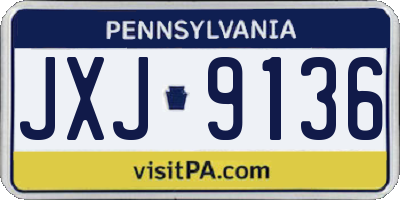 PA license plate JXJ9136
