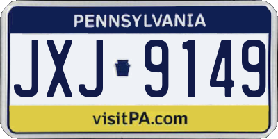 PA license plate JXJ9149