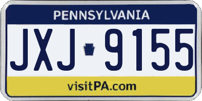 PA license plate JXJ9155