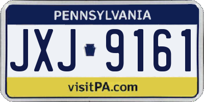 PA license plate JXJ9161
