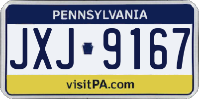 PA license plate JXJ9167