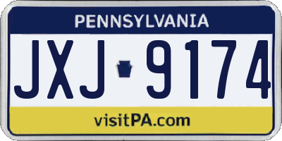 PA license plate JXJ9174