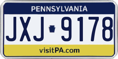 PA license plate JXJ9178